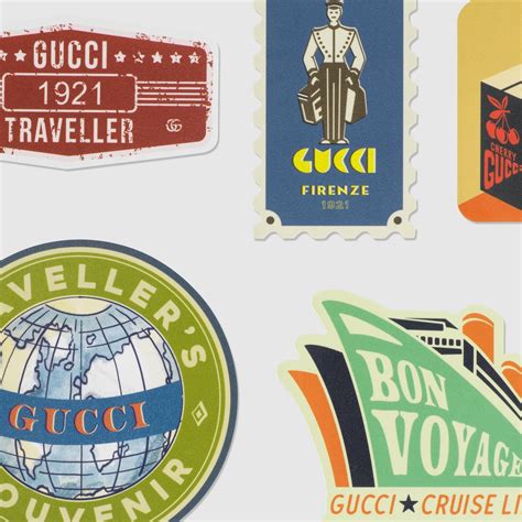 Gucci Traveller luggage stickers in multicolor 